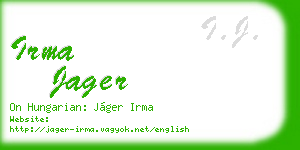 irma jager business card