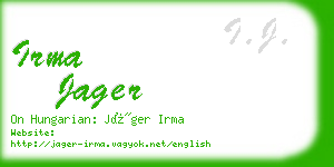 irma jager business card